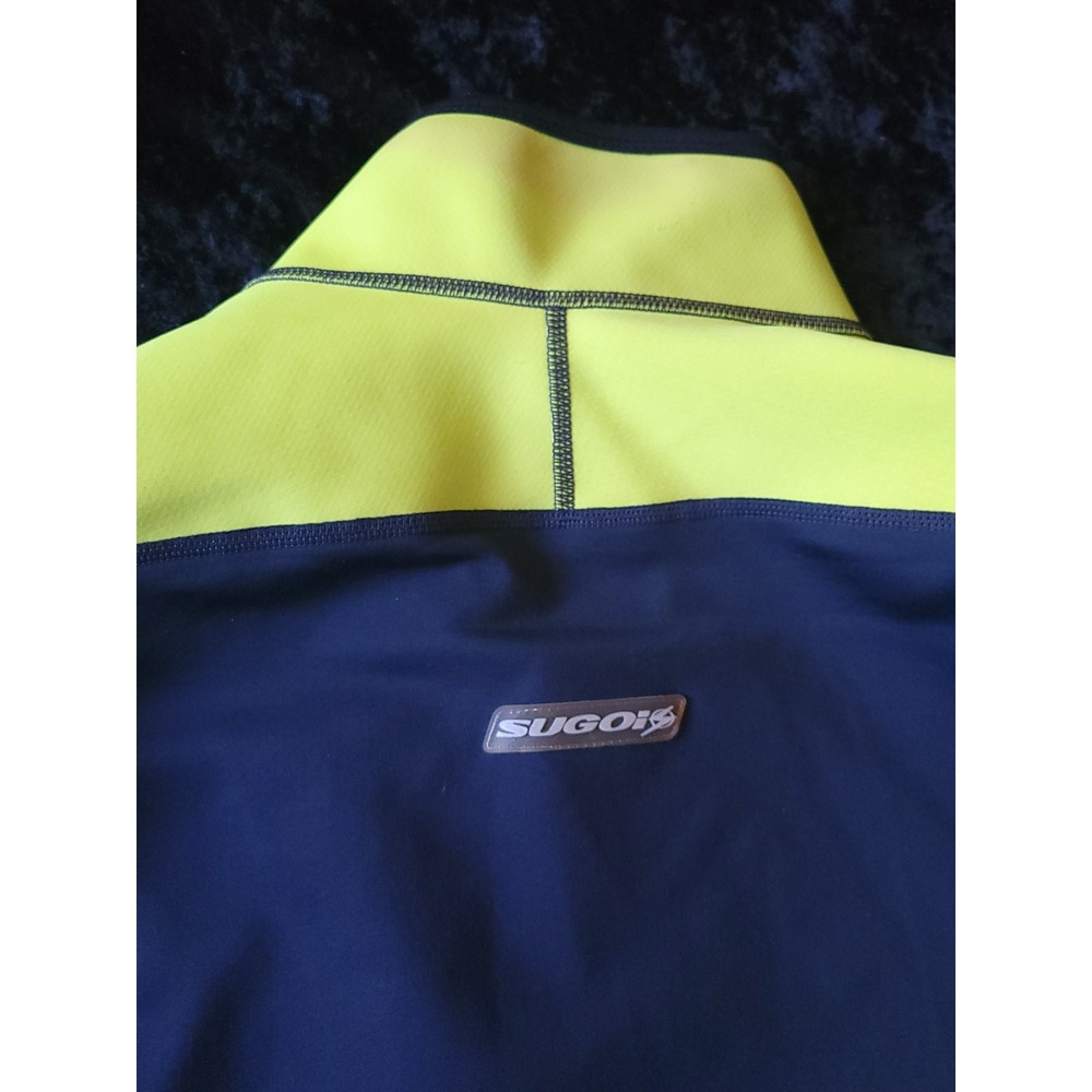 Sugoi Mens Cycling Jacket Neon Yellow Black Reflective Full Zip Bike Coat Medium - Picture 7 of 14